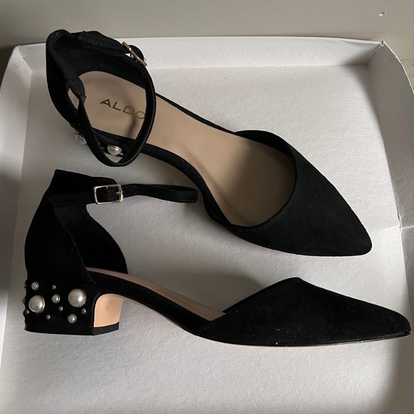 ALDO Wiliwiel Ankle-Strap Low-Heel Pumps, Black - Picture 7 of 7